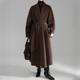 로브 원숄더 울 블렌드 핸드메이드코트 3color