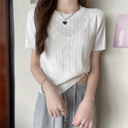 파스텔 케이블 반팔 니트 5color