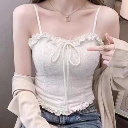 퓨어 레이스 셔링 슬림탑 2color