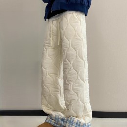 패딩 기모 퀼팅 체크 팬츠 2color