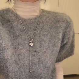 하트 실루엣 슬라이드 네크리스