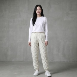 남녀공용 웜 퀼티드 패딩 조거 팬츠 4color