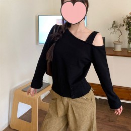 여리핏 언발 원오프숄더 니트 SNY-0042