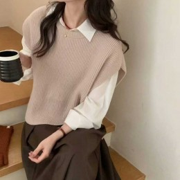 레이어드 니트 슬리브 조끼 SNY-0071