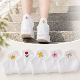 여성 귀여운 자수 발목양말 5종세트