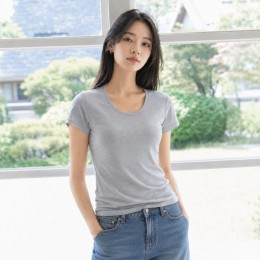 여성 여름 모달 쿨 노브라 캡내장 반팔티