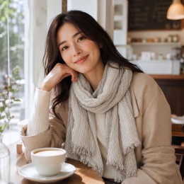 여성 린넨 주름 스카프 봄 가을 머플러