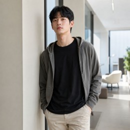 남성 라운드넥 무지 긴팔 티셔츠 이너티