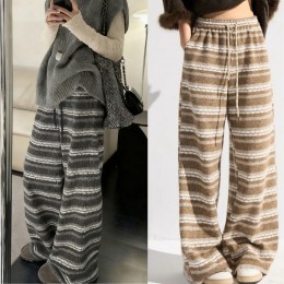 에스닉 포그 니트 스트라이프 퍼 팬츠 FSF-0005