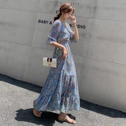 블루가든 플라워 스트링 롱 원피스 FSF-D 0020
