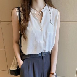 미니멀 차이나넥 나시 블라우스 (2Color) FSF-D 0045