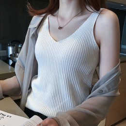 차르르 브이넥 골지 슬리브리스 (4컬러) FSF-G 0002