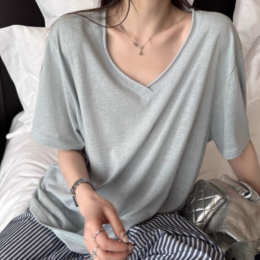 소프트 루즈핏 브이넥 반팔 티셔츠 FSF-G 0015