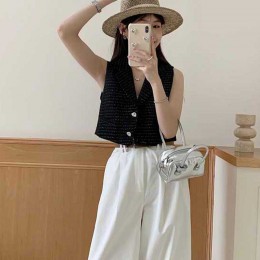 단추 민소매 베스트 NM-0274