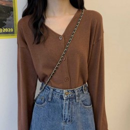 긴팔 브이넥 단추 가디건 NM-0103