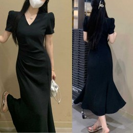 퍼프소매 슬림핏 머메이드 원피스 NM-0169