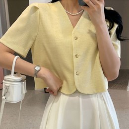 금장 하트 3버튼 썸머 반팔 자켓 NM-0008