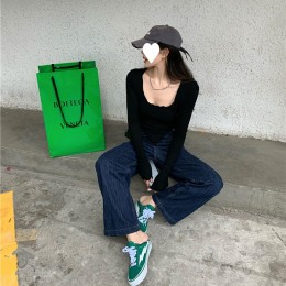 여성 슬림핏 언발란스 긴팔티셔츠 UC-0021