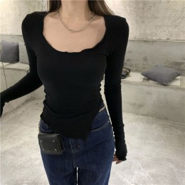 여성 슬림핏 언발란스 긴팔티셔츠 UC-0021