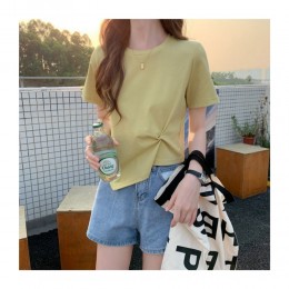 여성 셔링언발란스 라운드반팔티 UC-0109