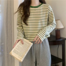 여성 스트라이프 단가라 긴팔티  UC-0224