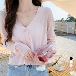 파스텔칼라 여름 브이넥 가디건 URD-065