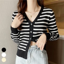 스트라이프 니트 가디건 URD-091