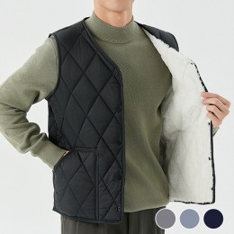 마름모 패턴 털안감 조끼 URD-424