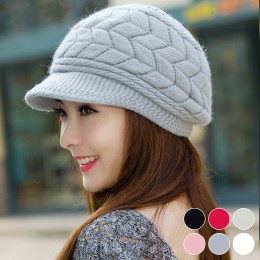 패턴 털안감 니트 짜임 베레모 URD-432