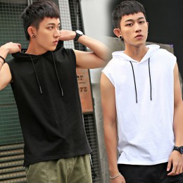 여름철 얇고 시원한 후드 민소매 티셔츠 URD-506