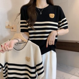 뽀글이 곰돌이 패치 반팔 티셔츠 URD-511