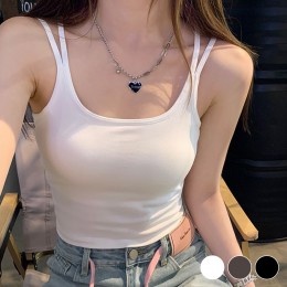 백라인 캡내장형 크롭 캐주얼 민소매 티셔츠 URD-573