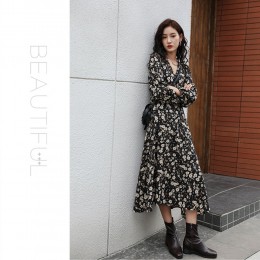 허리끈 플라워 롱원피스 URD-118