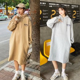 도툼 기모 후드 롱원피스 URD-120