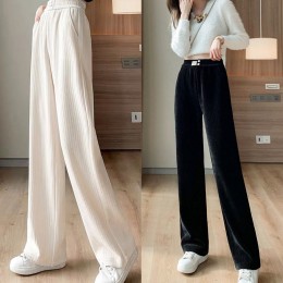 여성 투단추 골지 일자바지 URD-139