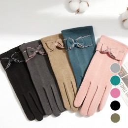 여성 리본 벨벳 장갑 URD-167