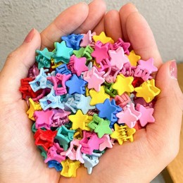 미니 사이즈 다양한 색 모양 헤어 집게핀 50개 세트 URD-212