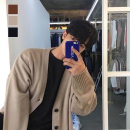 간절기 기본 V 넥 스타일 오버핏 가디건 URD-229