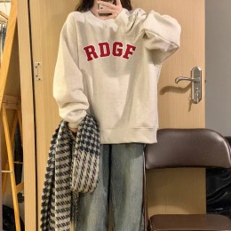 넉넉한 오버핏 영문 레터링 얇은 긴팔티 URD-239