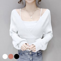 랩스타일 스퀘어 나시 일체형 퍼프 소매 긴팔티 URD-244