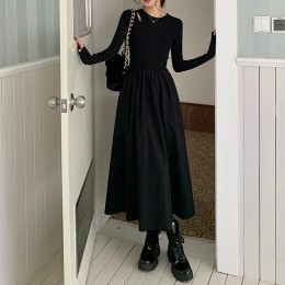 페이크 2중 펀칭 A라인 원피스 URD-279