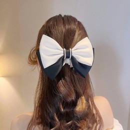 배색 왕 리본 진주띠 헤어끈 URD-308