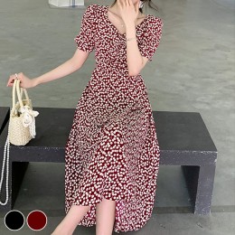 뒷트임 앵두 반팔 원피스 URD-325