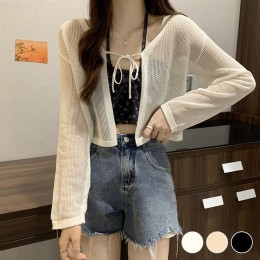 망사 가슴끈 숏 가디건 URD-334