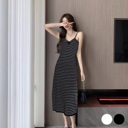 잔스트라이프 끈나시 원피스 URD-337