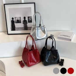 복주머니 유광 가죽 숄더백 URD-360