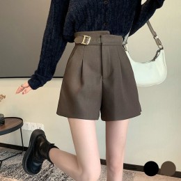 앞 밸트 뒷밴딩 슬랙스 반바지 URD-367