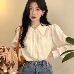 어깨 셔링 빅카라 블라우스 URD-368