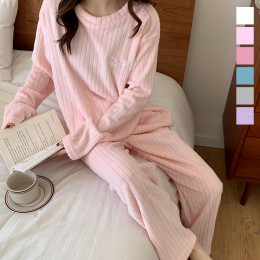 부드러운 골지 여성 수면잠옷 세트 URK-064