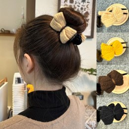 여성 올림머리 똥머리 리본 집게핀 URK-418